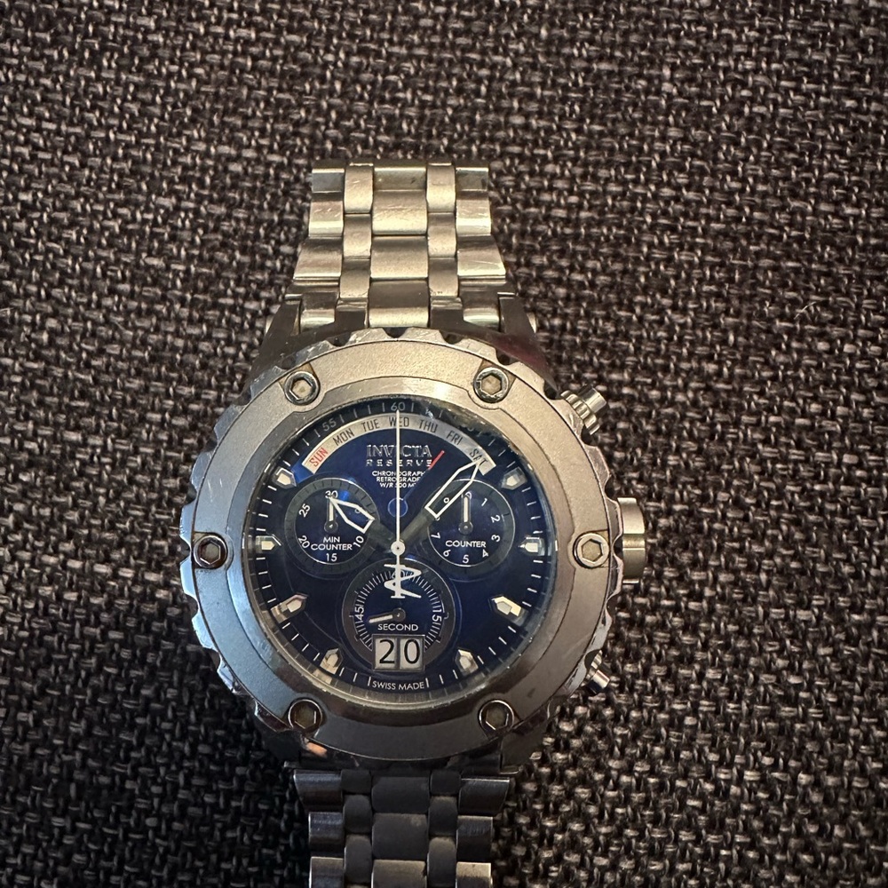 Invicta Men's Blue Dial Silver Watch